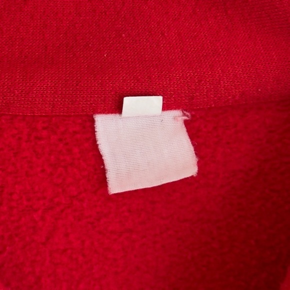 Rare Vintage 90s Bootleg- Chanel Paris Pullover Half Zip Sweatshirt Red - Picture 3 of 4